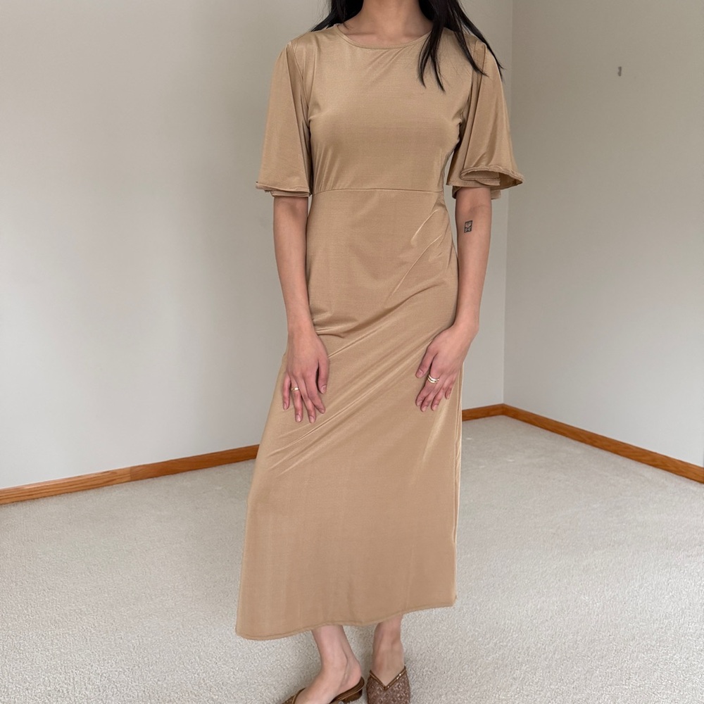 H&M Gold Midi Dress